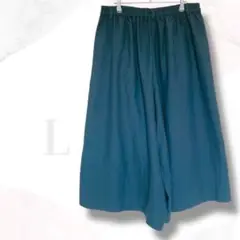 ワイドパンツ　４L　美品　紺　上品　ゆったりサイズ　楽パン　タック入　ポケット