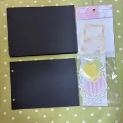 黒 2穴 アルバム用紙20枚 色紙 寄せ書き メッセージカード シール付き