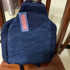 ✨スーパー高級波模様デニム風リュック和装用バッグ
