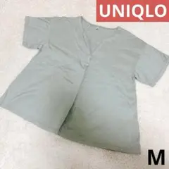 UNIQLO マーセライズコットン キーネックTシャツ Mサイズ