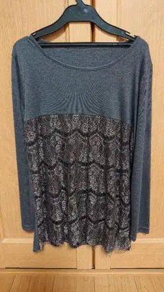 グレー 長袖 Tシャツ M