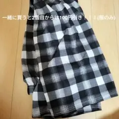 チェック柄フランネルワイドパンツ