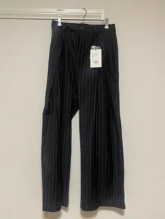 3STUCK WIDE BALLOON TROUSERS 黒 ストライプ