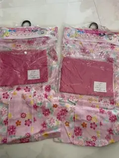 花柄ピンク着物セット 2着入り