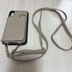 ベージュ iPhoneケース リングホルダー付き