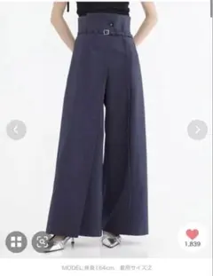 UNITED TOKYO HAKAMAラップワイドパンツ　インディゴブルー