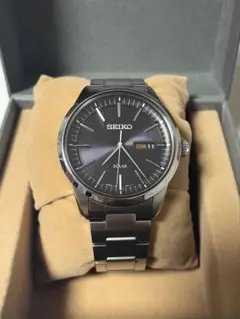 SEIKO 腕時計ソーラー　ブラックダイアル　SBPX063 V158-0AM0