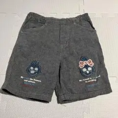 グレー 半ズボン 刺繍付き 友達キャラクター