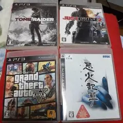PS3 ゲームまとめ売り gta5 トゥームレイダー 忌火起草 ジャストコーズ2