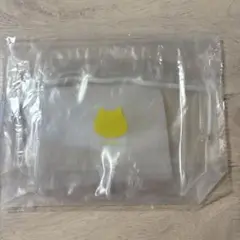 ねこねこクリアポーチ　黄色