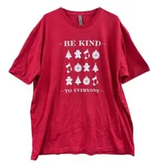 ネクストレベル　メンズTシャツ　赤　3XL　英語ロゴ　クリスマス風【4126】
