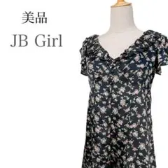 【美品】ジェイビーガール オールインワン ロンパース 花柄 半袖 フェミニン