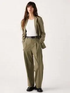 UNIQLO ユニクロ タックワイドパンツ オリーブ カーキ M