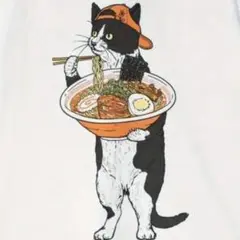 パロディTシャツ 未使用新品 ラーメン猫 コットン100%