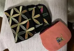 ポーチ4点セットとフクロウ刺繍ポーチ