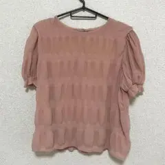 くすみピンクフリルブラウス・チュニック