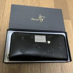 サンリオ クロミ ナダヤ 財布 長財布 可愛い ウォレット ブラック 黒 本革