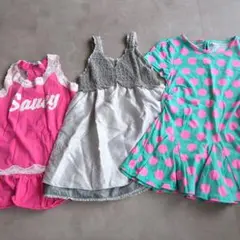 キッズ服セット（ドレス、Tシャツ、レギンス）120