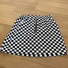 西松屋 白黒チェック柄ミニスカート140