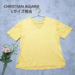 クリスチャンオジャール　半袖　Tシャツ　Vネック　綿100%　イエロー　L相当