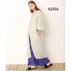 美品キーラKiiRAバルーン袖アルパカ混ロングニットカーディガン/ロンハーマン