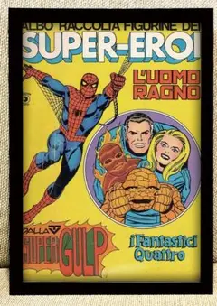 27 スパイダーマン　アートポスター　アメリカンレトロ　額付き