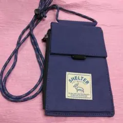 SHELTER ショルダー　チャック付き　ネイビー