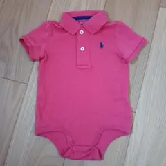 【美品】Ralph Lauren ピンクロンパース 【12M/80】