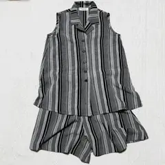 美品レトロPlayChess ノースリーブシャツとショートパンツ セット　M