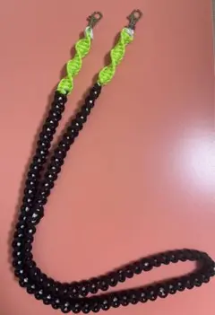 パラコード　スマホショルダー　黒×蛍光グリーン　フォロー割あり