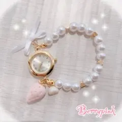 Berrypink♡苺とホイップクリームのブレスレットウォッチ♡腕時計♡