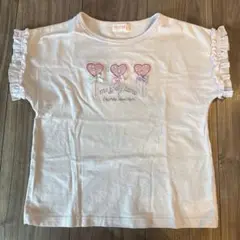 mezzopiano ハート刺繍 フリルTシャツ