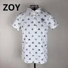 ★ZOY★ゾーイ★白地に柄ポロシャツ★新品タグ付★定価15000円★ロゴ有★素敵