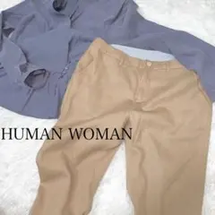 TSI HUMAN WOMAN レディース ウールストレートパンツ ベージュ M