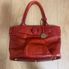 FURLAハンドバッグ クロコ型押し