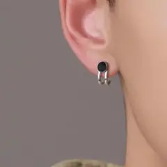 ピアス 両耳用　黒　シルバー　シンプル 銀 メンズ ストリート