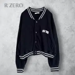 【R ZERO アールゼロ】　ブルゾン　ロゴプリント　ショート丈　洗える　綿