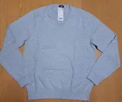 グレー Vネックニットセーター Mサイズ