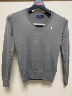 POLO ポロラルフローレン ニット セーター vネック グレー