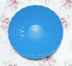 志津焼 輪花 大皿 大鉢 ブルー系 未使用品