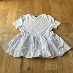ZARA フリルデザイン ホワイトTシャツ Mサイズ