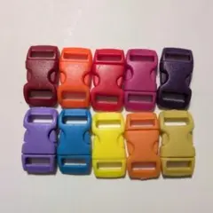 ④カラフルバックル10個　幅(内径)1cmx長さ3cm
