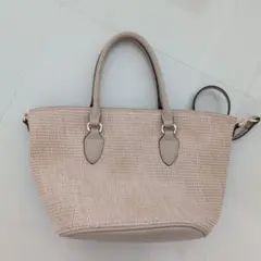 美品　UNTITLED ベージュ かごトートバッグ