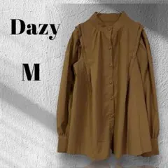 Dazy　バンドカラーブラウス　長袖　ベージュ　M　シャツ　トップス◆M3595