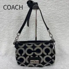 《良品》COACH コーチ ショルダーバッグ レディース ブラック グレー