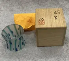 【茶道具】上野良樹造　ガラス蓋置　陶象造　花鳥画蓋置セット 茶道具】上野良樹造 ガラス蓋置 陶象造 花鳥画蓋置セット