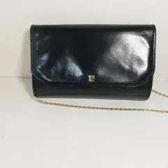 【訳あり】ピエールカルダン　黒レザー フォーマルバッグ
