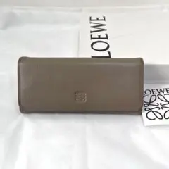 ロエベ アナグラムロゴ 長財布 レザー グレー ブラウン