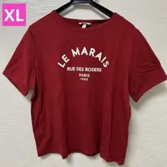 H&M LE MARAIS プリント Tシャツ XL 赤 大きいサイズ