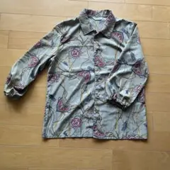 チェーン柄長袖シャツ